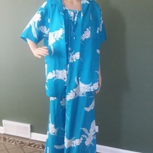 VINTAGE Hilo Hattie Hawaiian Floral Dress Large